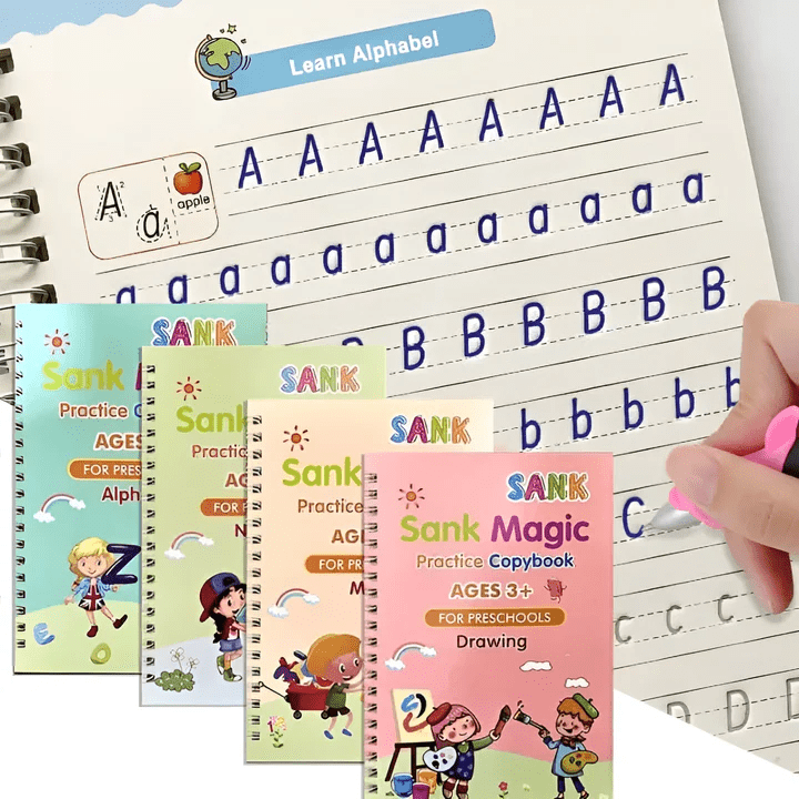 Magische Herbruikbare Boek Set™ | Inclusief 4 boeken, 1 pen, 1 penhouder + 10 navullingen