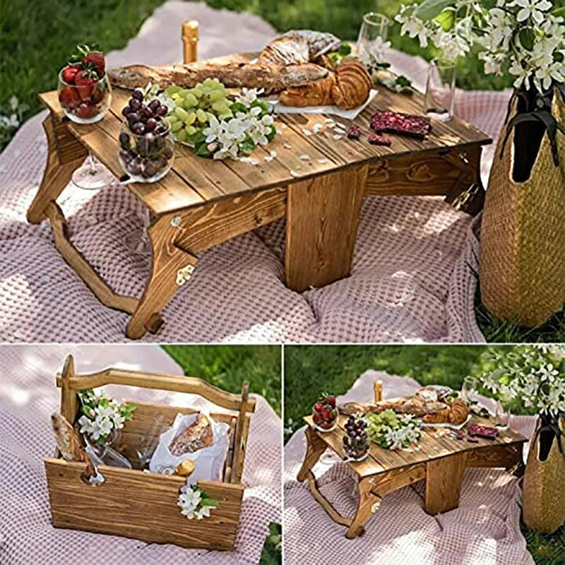 Vouwbare picknick tafel/mand | Stijlvol en handig